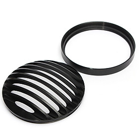 6" CNC Aluminum Black Round Front Headlight Grill Cover for  Custom