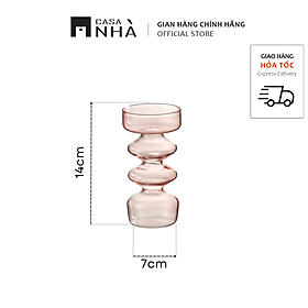 Mua Bình Cắm Hoa Thủy Tinh Màu Hồng Imta  ROSA  – Lọ Cắm Hoa Thủy Tinh Thiết Kế Lượn Sóng