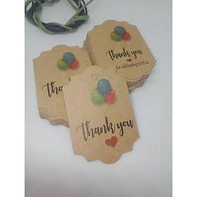 100 tag cảm ơn -giấy nâu