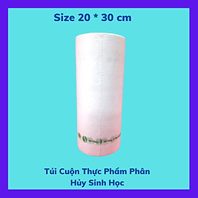 Mua 1 Kí Túi Đựng Thực Phẩm Tự Hủy Sinh Học - Dạng Cuộn - Màu Trắng Sữa - Size 20 * 30 cm / 1 Kilogram of Bio-degradable Plastic Bag- In Rolls - Color Milk White - Size 20 *30 cm