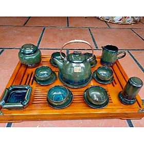 Mua Bộ ấm trà men hoả biến xanh(Hàng nghệ nhân)