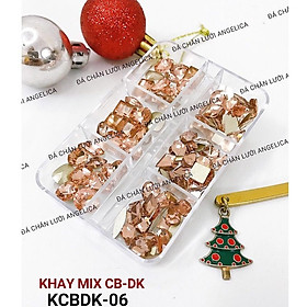 Khay 100 Viên Đá Khổi Mix Đá Chân Bằng 7 Màu Trang Trí Móng ANGELICA KCBDK