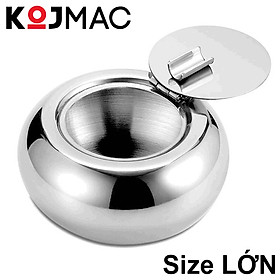 Mua Gạt Tàn Thuốc Có Nắp Bằng Thép Không Gỉ KOJMAC Ashtray NTA045 - Hàng Nhập Khẩu ( Cao Cấp 2 Size Nhỏ mini & Lớn  Kim Loại Mạ Inox Sáng Siêu Bền  Gạc Tàng Lá Khi Hút An Toàn Đậy Kín Mùi Giá Rẻ  Để Bàn Phòng Khách Sang Trọng )