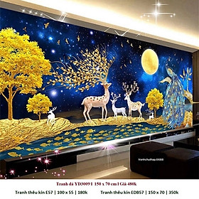 Mua Tranh đính đá Hươu tài lộc Kích thước 100x55cm LV591