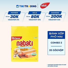 Combo 2 Hộp Bánh kem xốp NABATI Richeese phô mai (15g x 20 gói)