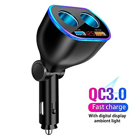 Bộ sạc xe hơi Dual USB QC3 Bộ chuyển đổi quay nhanh QC QC 3.0 2 Way Way Socket Splitter LED LED Sạc sạc cho iPhone XR XS