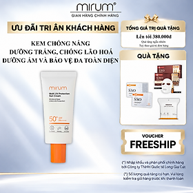 Kem chống nắng nâng tông, dưỡng trắng, ngừa lão hóa và bảo vệ da toàn diện Mirum 50ml – Mirum Multi UV Protection Sun Cream SPF 50+/PA++++