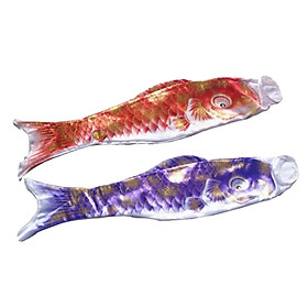 2Pcs Japanese Windsock Carp Flag Garden Koi Nobori Sailfish