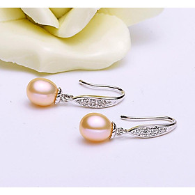 Bông Khuyên Tai Ngọc Trai - Móc Câu - Sang Trọng - Trang Sức Cô Tấm - CUTICLE PEAL-BT1003 -Bạc S925 Đính Đá Zirconia
