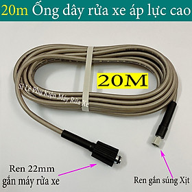 Mua 20m Ống dây rửa xe cho máy bơm xịt áp lực cao Ren 14mm-Đầu lõm | dây xịt rửa xe áp lực cao