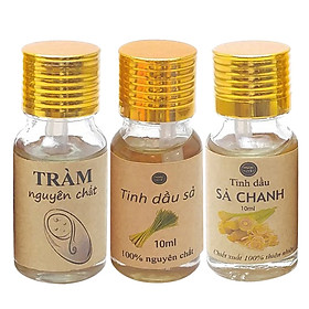 Combo 3 chai tinh dầu đuỗi muỗi: tinh dầu sả chanh + tinh dầu sả java + tinh dầu tràm ngọc tuyết