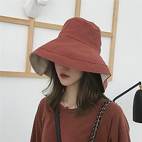 Mũ vành rộng che nắng 2 mặt phong cách Hàn Quốc cho nữ