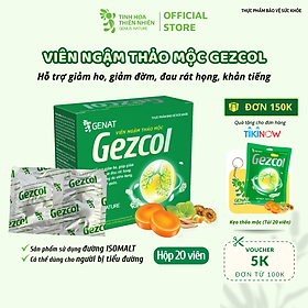 Viên ngậm thảo mộc Gezcol Hỗ trợ giảm ho, giảm đờm, giảm đau rát họng