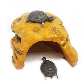 Reptile Cave Resin Basking Platform Shaped DIY Hides Fish Tank Aquarium Ornament for Terrarium Lizards Turtles