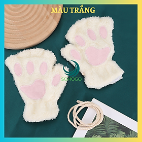 -Găng tay lông hình thú cao cấp hình gấu- Găng tay giữ ấm khi đi du lịch/ chống nắng khi lái xe- Găng tay hở ngón mềm mịn