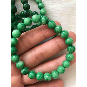 CHIẾC VÒNG 8LY ĐÁ CẨM THẠCH XANH ĐỀU ĐẸP NHẸ NHÀNG NỮ MỆNH MỘC HỎA 