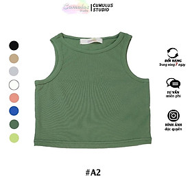 Áo croptop sát nách basic Cumulus chất thun gân A02