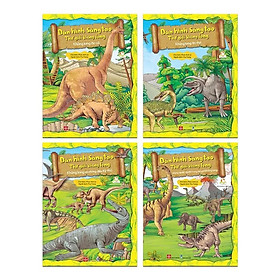 Sách - Dán hình sáng tạo - Thế giới khủng long ( Bộ 4 cuốn)
