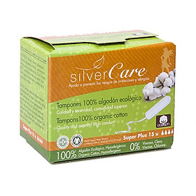 Tampon hữu cơ 4 giọt Silvercare Super Plus 15 miếng