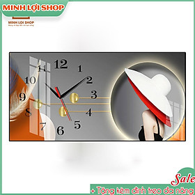 Tranh Đồng Hồ  CÔ GÁI Treo Tường  Pha Lê Phong Cách Hiện Đại Sang Trọng Nghệ Thuật TĐH035