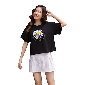 Áo Thun Nữ Hoa Cúc S M L MEEJENA Áo Nữ Thun In Hoa Cúc 100% COTTON 4C - 3373