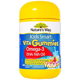 Kẹo dẻo bổ sung Omega -3 cho bé - Gum Nature's Way Kids Smart Vita Omega-3 DHA Fish Oil 60 viên