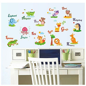 Decal dán tường Dạ quang đàn thú AmyShop DDQ010