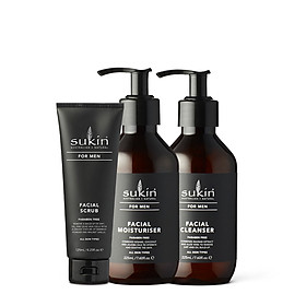 Bộ Dưỡng Da Toàn Diện Cho Nam 1 Sữa Rửa Mặt For Men Cleanser 225ML & 1 Kem Dưỡng For Men Moisturiser 225ML & 1 Kem Tẩy Tế Bào Chết For Men Facial Scrub 125ML