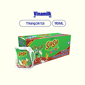 Thùng Thức uống sữa Socola lúa mạch Vinamilk Susu - Thùng 24 túi 110ml