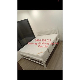 Combo Giường khung hộp 4-8 - 1m6x2m + nệm lò xo 1m6x2m - ảnh thật