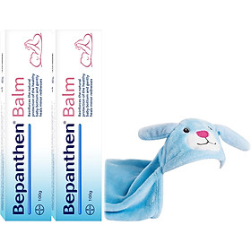 Combo 2 Kem chống hăm dưỡng ẩm Bepanthen 100g - Tặng kèm khăn choàng tắm cho bé (màu ngẫu nhiên)