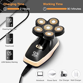 Máy cạo đầu trọc, cạo râu MG 5800 5 lưỡi, kèm 5 phụ kiện cắt tỉa, máy cạo sạch sát chân tóc - 1 máy ko kèm thêm phụ kiện