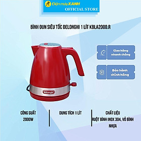 Mua Bình đun siêu tốc Delonghi 1 lít KBLA2000.R - Hàng Chính Hãng
