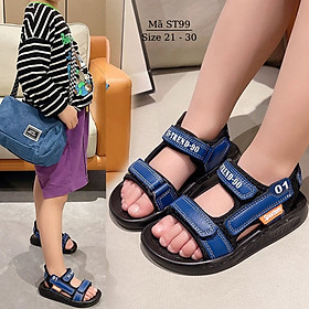 Dép sandal bé trai 1 - 5 tuổi quai hậu quai ngang kiểu dán nhẹ êm da mềm