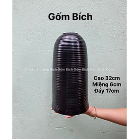Bình Hoa Lọ Hoa Dáng Chuông Nhỡ Men Mộc Vẽ Tay Cắm Hoa Đào Lựu Tuyết Mai Đẹp Gốm Sứ Bát Tràng