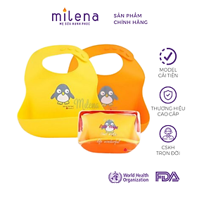 Bộ 2 Yếm Ăn Dặm Kích Thích Ngon Miệng NatureBond Cao Cấp, Chất Liệu SiliCone Thực Phẩm, An Toàn Cho Bé, Loại Yếm Có Máng, 2 Màu Hấp Dẫn, Kèm Túi Đựng Chống Thấm Nước