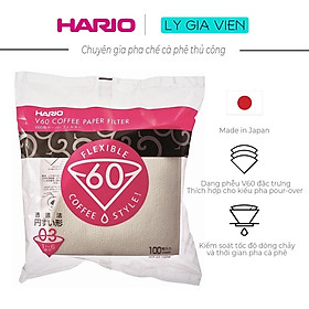 Túi  Giấy Lọc Cà Phê Hario V60 Coffee Paper Filter Loại 3 Ly (pha từ 1-6 tách cà phê)
