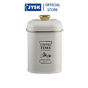 Hộp đựng cà phê | JYSK Hagfors | thép sơn tĩnh điện | trắng | R11xS11xC17cm