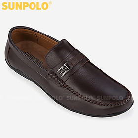 Giày Lười Nam Da Bò SUNPOLO MU2516 Trẻ trung, Thanh lịch (Đen, Nâu)