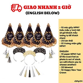 20 Bộ nón tiệc Happy New Year Party Kit cbhp34