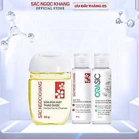 Combo Size du lịch 3 món Sắc Ngọc Khang 30g Sữa rửa mặt  - Sữa tắm - Dung dịch vệ sinh phụ nữ Orasic