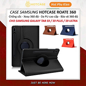 Case bao da chống sốc xoay 360 độ cho Samsung Galaxy Tab S9 / S9 Plus / S9 Ultra hiệu HOTCASE (thiết kế siêu mỏng hỗ trợ Smartsleep, gập nhiều tư thế, tản nhiệt tốt) - hàng nhập khẩu