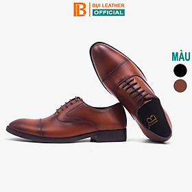 Giày da nam, giày oxford công sở Bụi Leather G106 - Da bò Nappa cao cấp - Bảo hành 12 tháng  - Màu nâu - 42