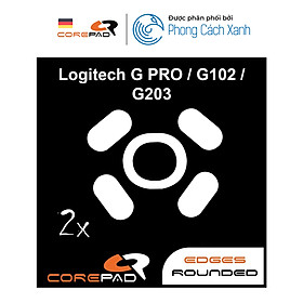 Feet chuột PTFE Corepad Skatez cho Logitech G102 / Logitech G203 / Logitech G PRO Wired / Logitech G PRO HERO Wired (2 bộ) - Hàng Chính Hãng