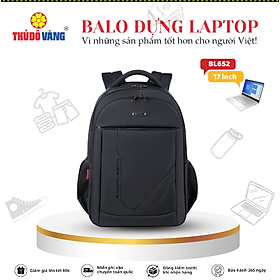 652 THỦ ĐÔ VÀNG Balo Nam Nữ size to Đi Làm, Đi Học,Đi Du Lịch bảo vệ Laptop 17 inch chống sốc BL 652