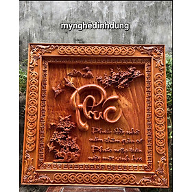 Mua Tranh chữ  phúc phong thủy bằng gỗ hương đá  kt 81x81x5cm