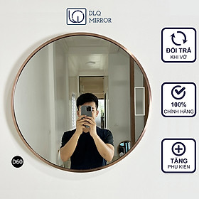 Gương Tròn Viền Hồng Treo Tường DLQ MIRROR Chất Liệu Nhôm Sơn Tĩnh Điện Cao Cấp