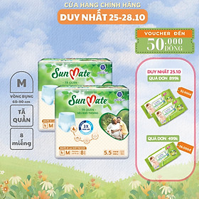 Combo 2 - Tã quần người lớn SunMate siêu khô thoáng mới size M8/L7/L14