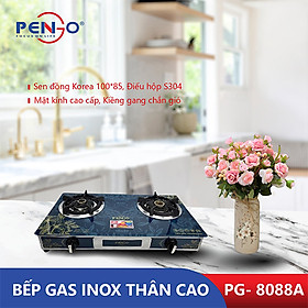 Mua Bếp gas đôi mặt kính Kiềng Gang Pengo PG-8088A( Hàng chính hãng)