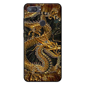 Ốp lưng in cho Xiaomi Mi 8 Lite mẫu Rồng Nền Đen - Hàng chính hãng